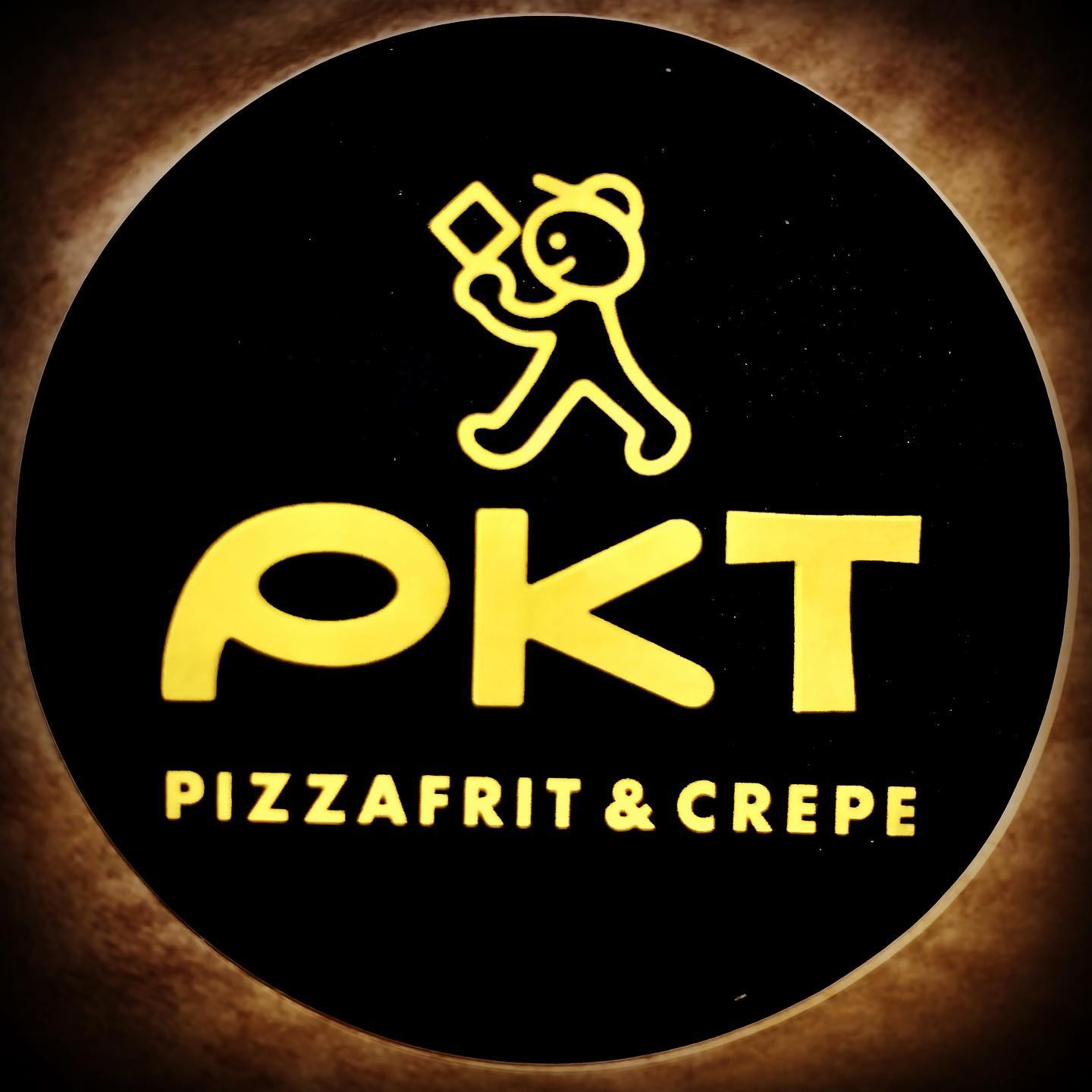 キッチンカーのお店《PKT》パケット　のロゴマークです٩( 'ω' )و
デザイナーの惣田さんに作ってもらいました

気軽に食べ歩きできちゃうような、かわいい感じにしてほしくて、何度もわがままを聞いてもらいましたありがとうございました

このマークを見かけたら、ぜひふらっと立ち寄ってください